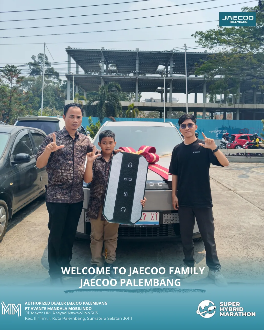 Serah terima JAECOO J7 XT BEV bersama keluarga customer Palembang