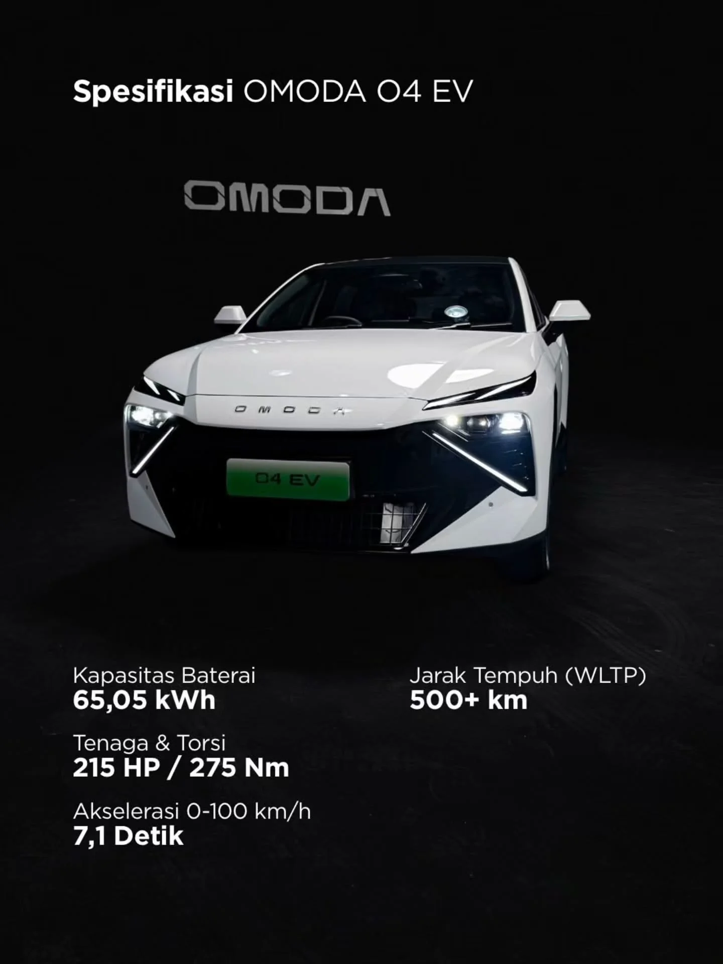 Spesifikasi resmi OMODA O4 EV